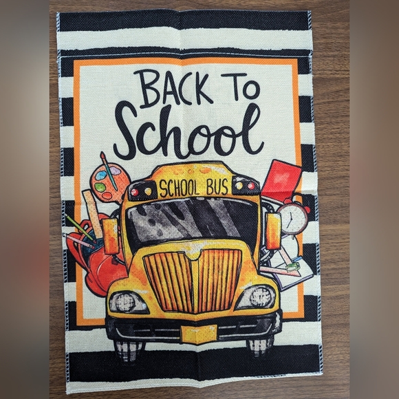 2/$12 "Back to School" Dbl Sided Garden Flag - Picture 2 of 2
